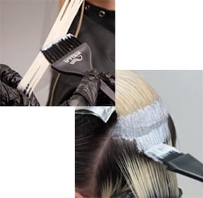 Applying lightening for the Power Blonde look